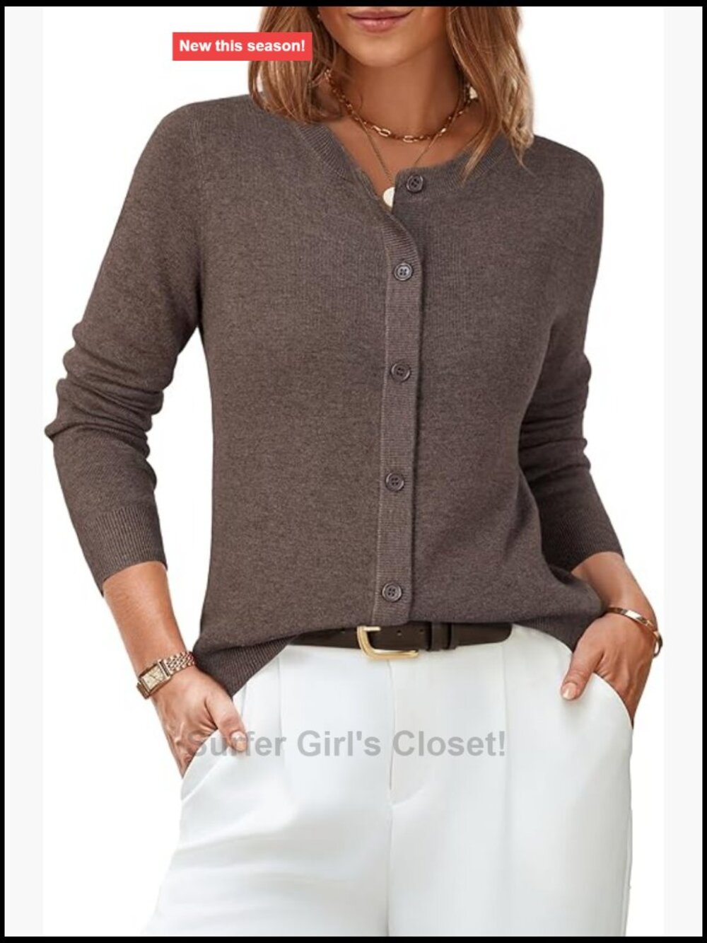 Women's Wool Blend Cardigan Sweater Long Sleeve Button Down Business Casual